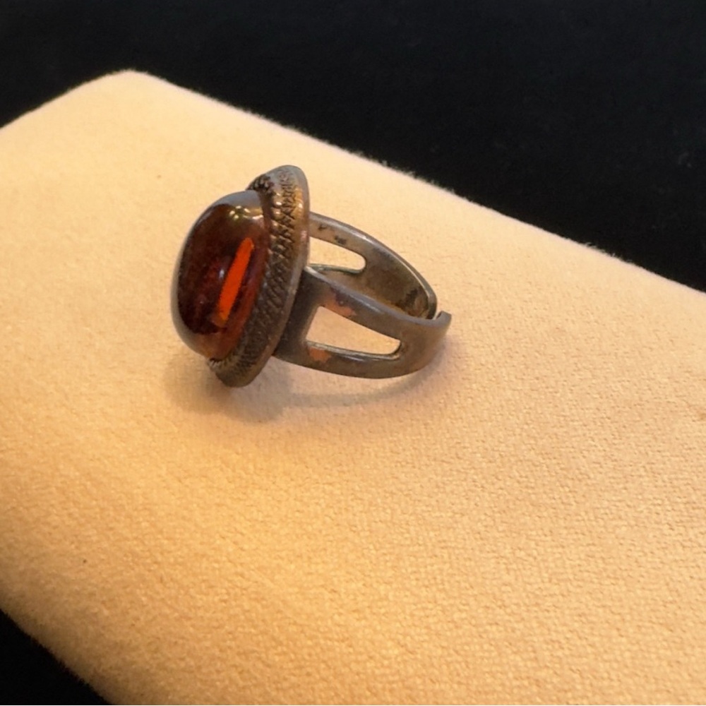 Source Unknown Rustic Brown Stone Ring - image 2